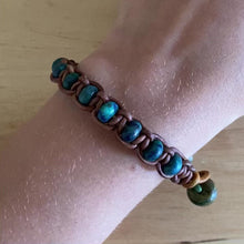 Load and play video in Gallery viewer, Chrysocolla Bracelet, Leather
