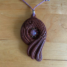 Load image into Gallery viewer, Carved Wooden Eagle and Amethyst Necklace
