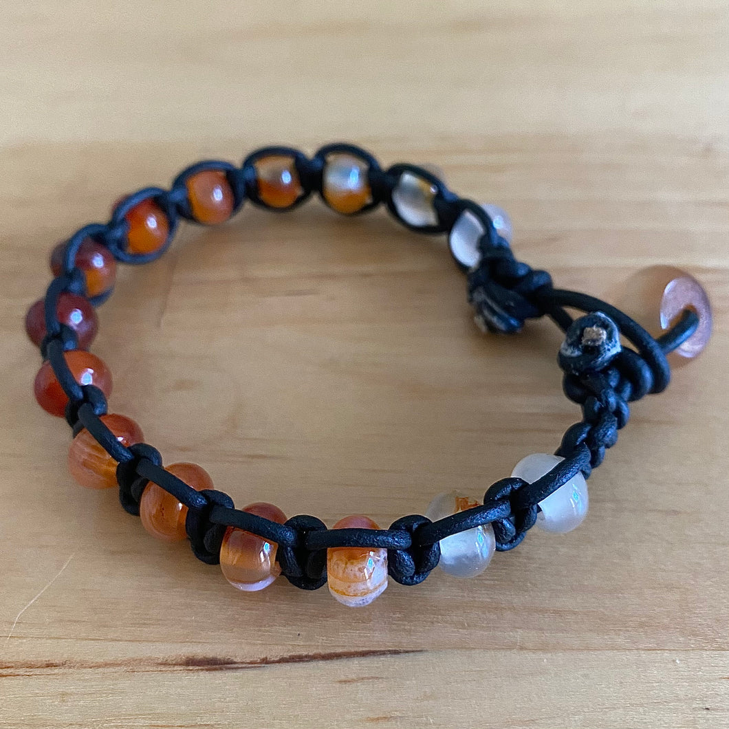 Carnelian Bracelet, Leather