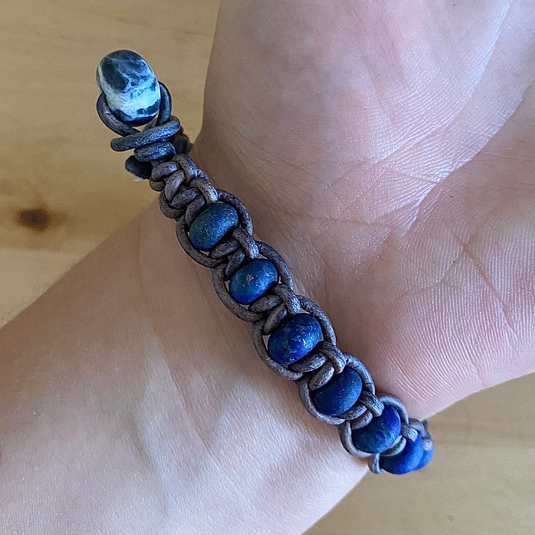 Lapis Lazuli Bracelet, Leather